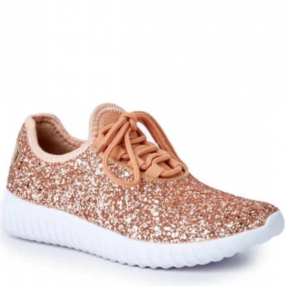 Forever Link | Shoes | Rose Gold Glitter Sneakers | Poshmark
